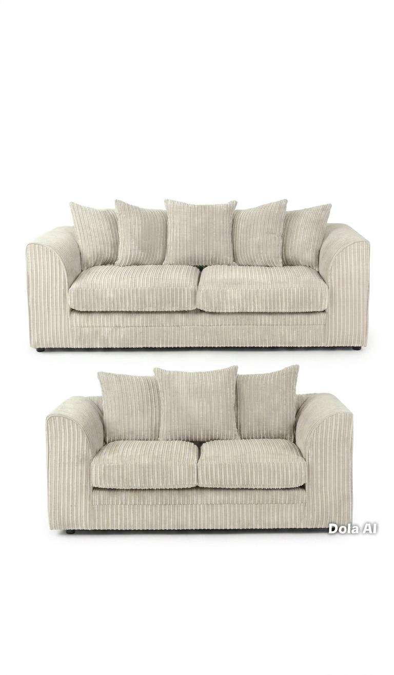 Dylan jumbo cord 3+2 seater sofa set in a living room