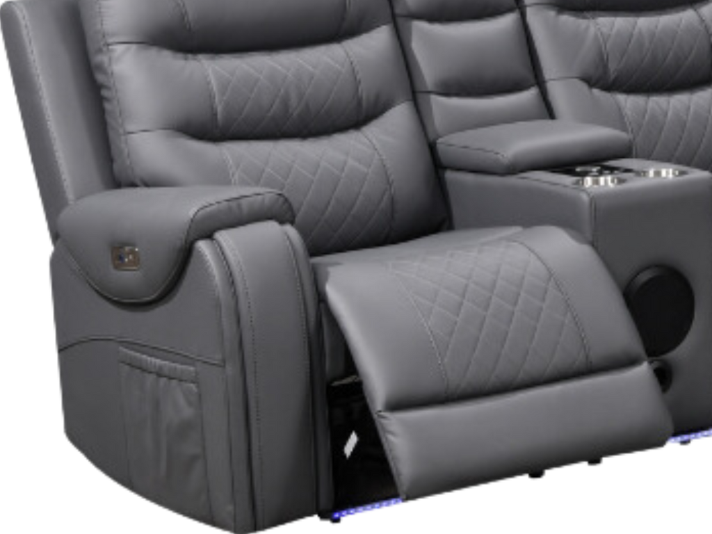 Forbes Electric Recliner Corner Leather Sofa