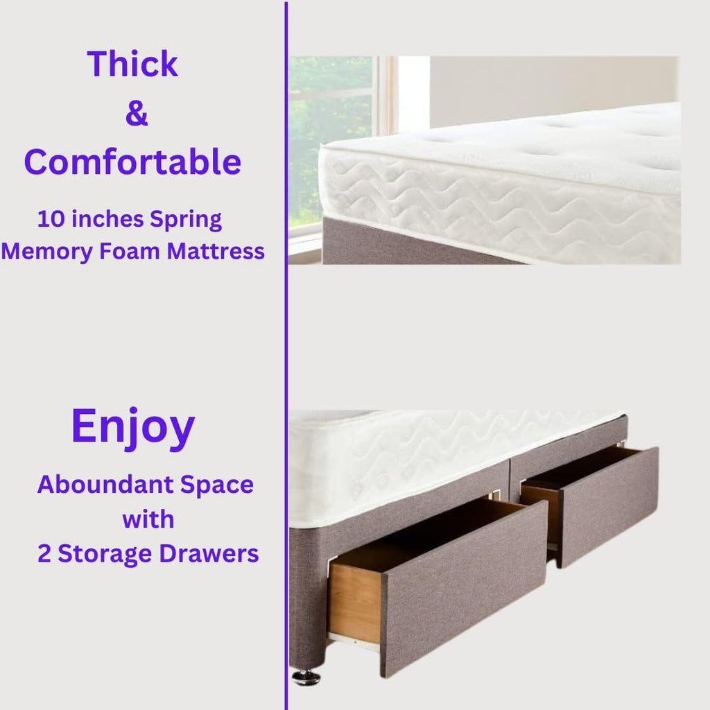 DIVAN  BED CUBED HEADBOARD