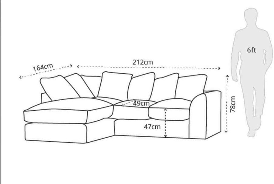 Dylan Chaise Sofa - Chenille Fabric