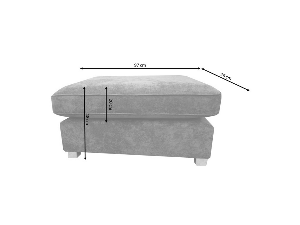 Savoy Full Back Small U Shape Corner Black + Footstool