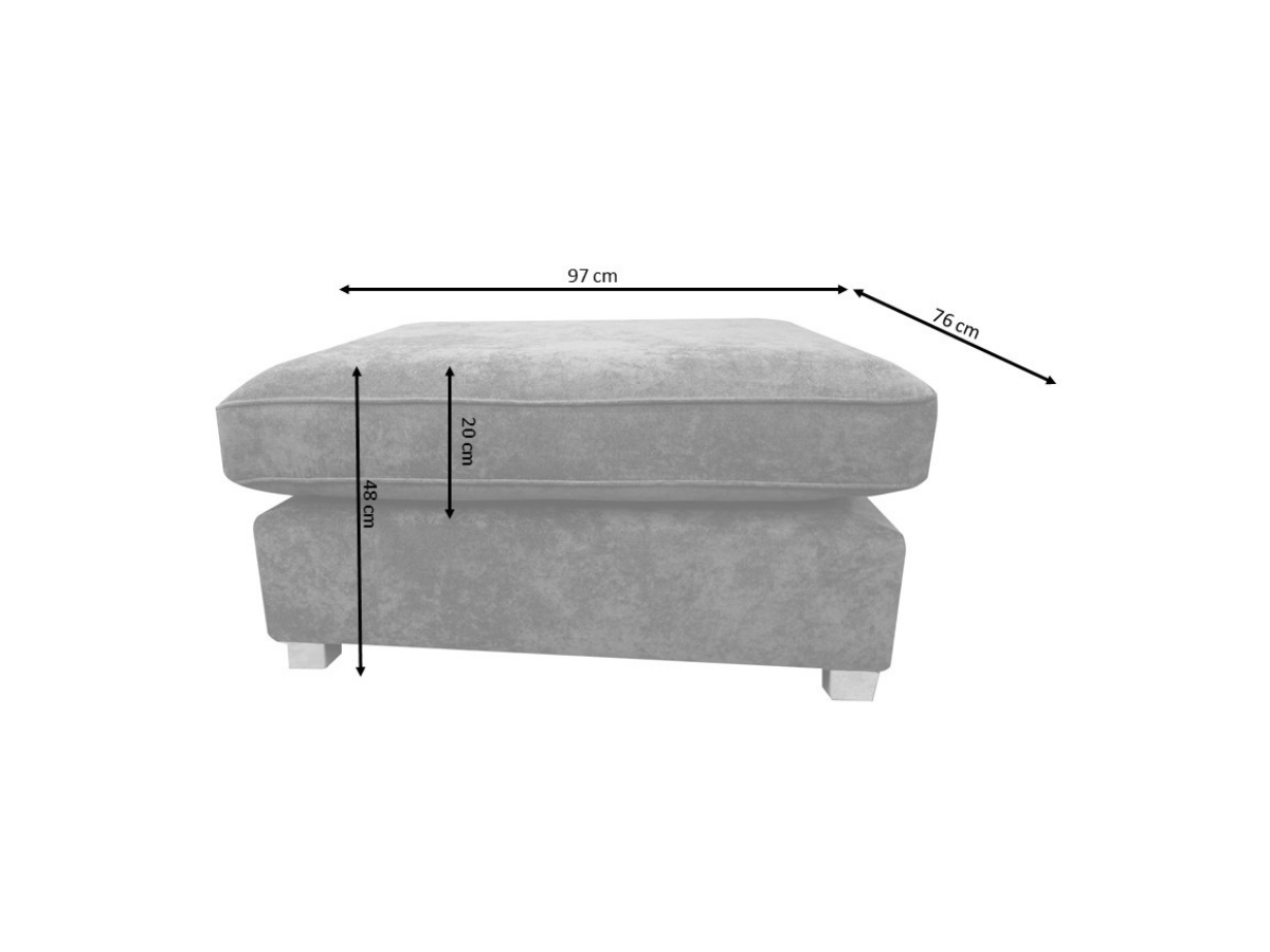 Savoy Full Back Small U Shape Corner Black + Footstool