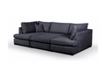 Savoy Full Back Small U Shape Corner Black + Footstool