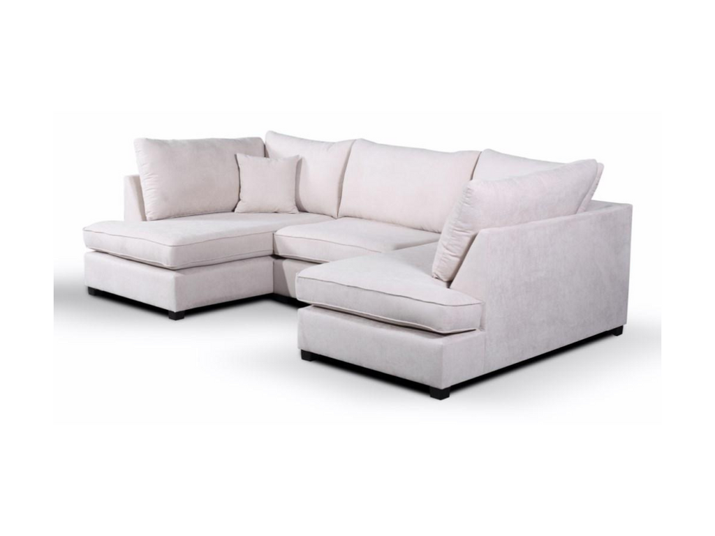 Savoy Full Back Small U Shape Corner Cream + Footstool