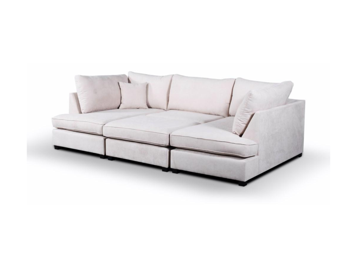 Savoy Full Back Small U Shape Corner Cream + Footstool