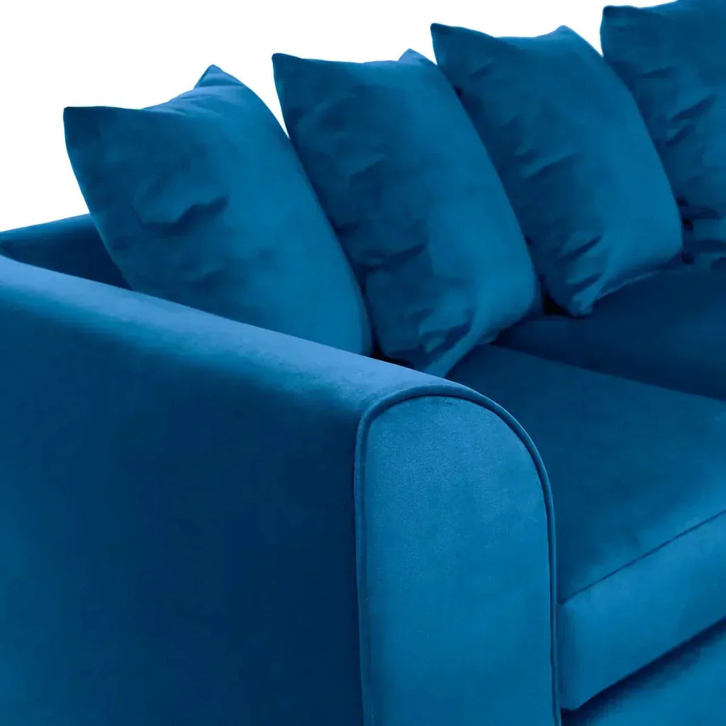 DYLAN PLUSH VELVET 4 SEATER SINGLE ARM CORNER SOFA