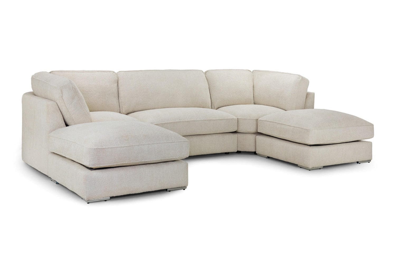 U-SHAPE BOUCLE/ TEDDY FABRIC SOFA