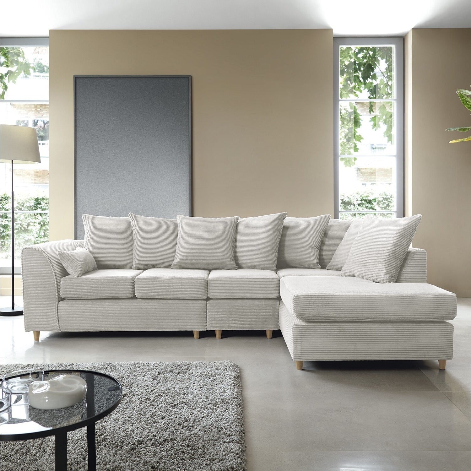 JUMBO CORD SCATTERBACK CORNER 5- SEATER SOFA