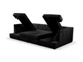 Meri Black U Shape Sofa Bed With Storage Chenille