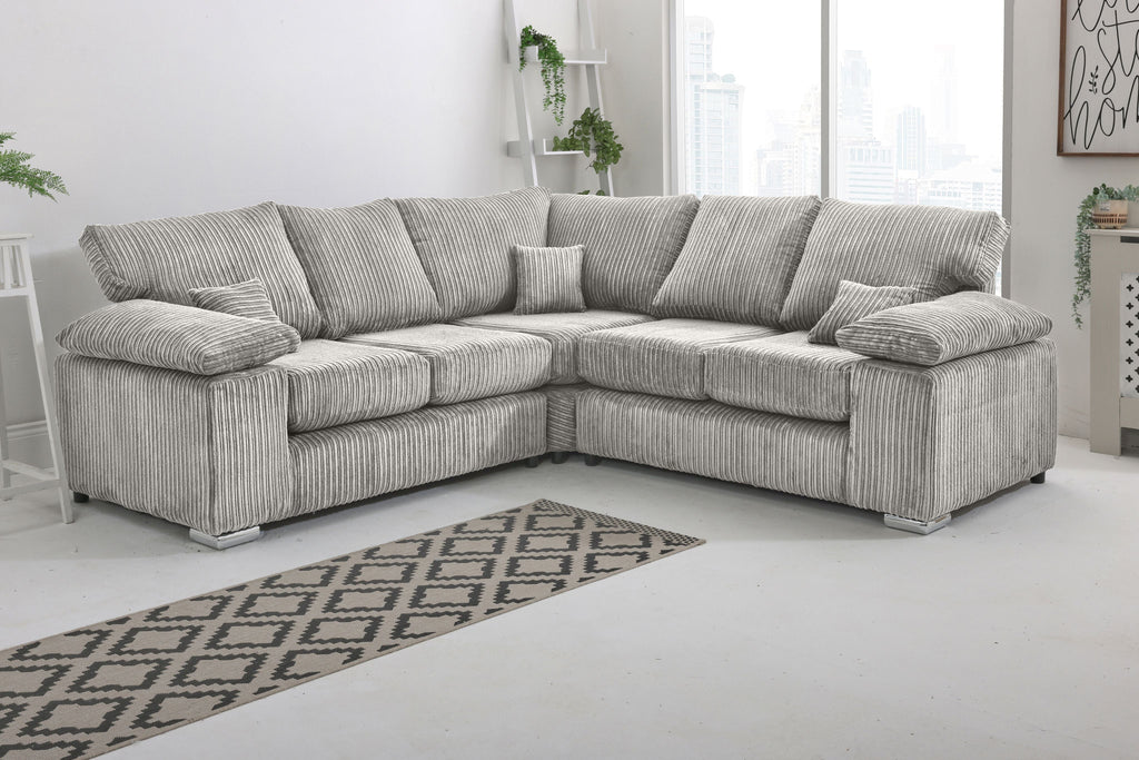 Jumbo Cord Corner Fullback cushion and fabric detail