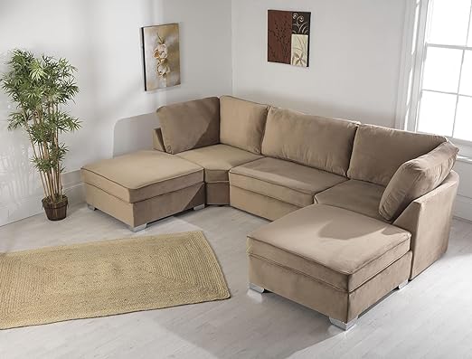 The Bishop Luxe U-Shape Sofa — Comes with 2 Giant Removable Stools!
