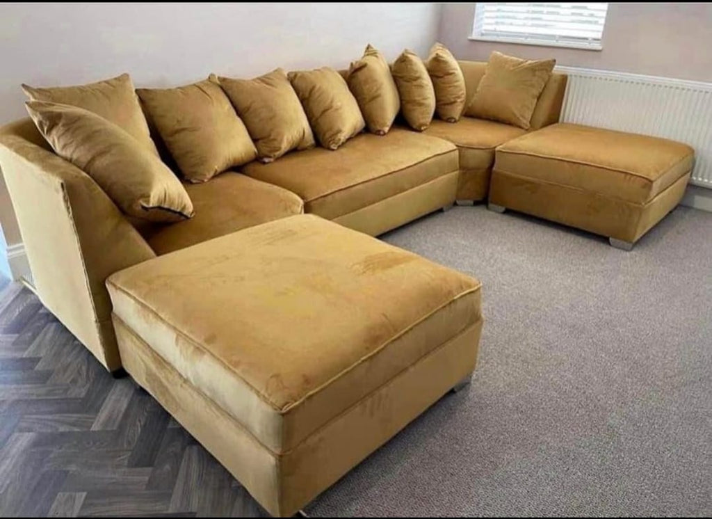 LARGE BISHOP U-SHAPE SOFA – SPACIOUS LUXURY WITH REMOVABLE STOOLS!