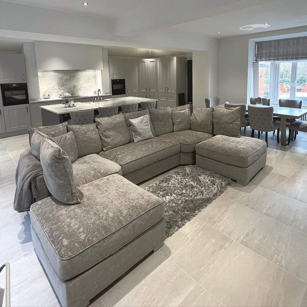 LARGE BISHOP U-SHAPE SOFA – SPACIOUS LUXURY WITH REMOVABLE STOOLS!
