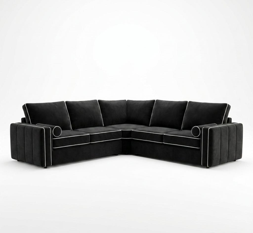 Maya Lines Corner Sofa with Piping