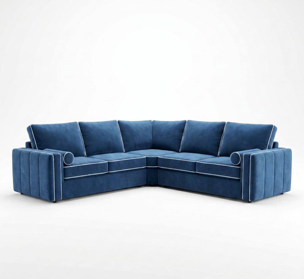 Maya Lines Corner Sofa with Piping