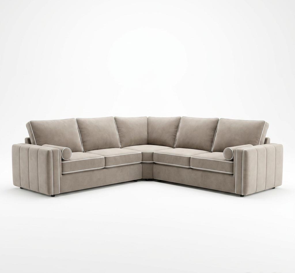 Maya Lines Corner Sofa with Piping