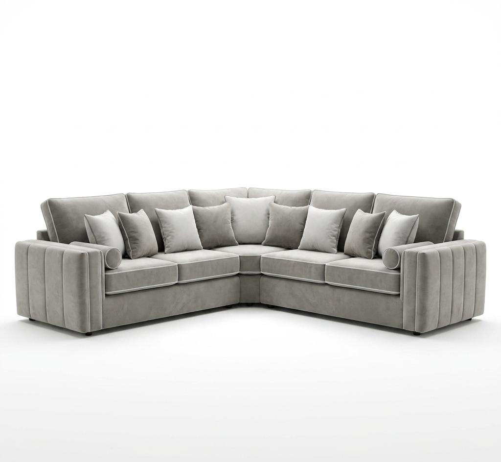 Maya Lines Corner Sofa with Piping