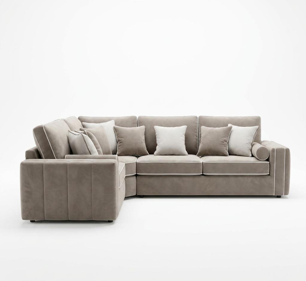 Maya Lines Corner Sofa with Piping