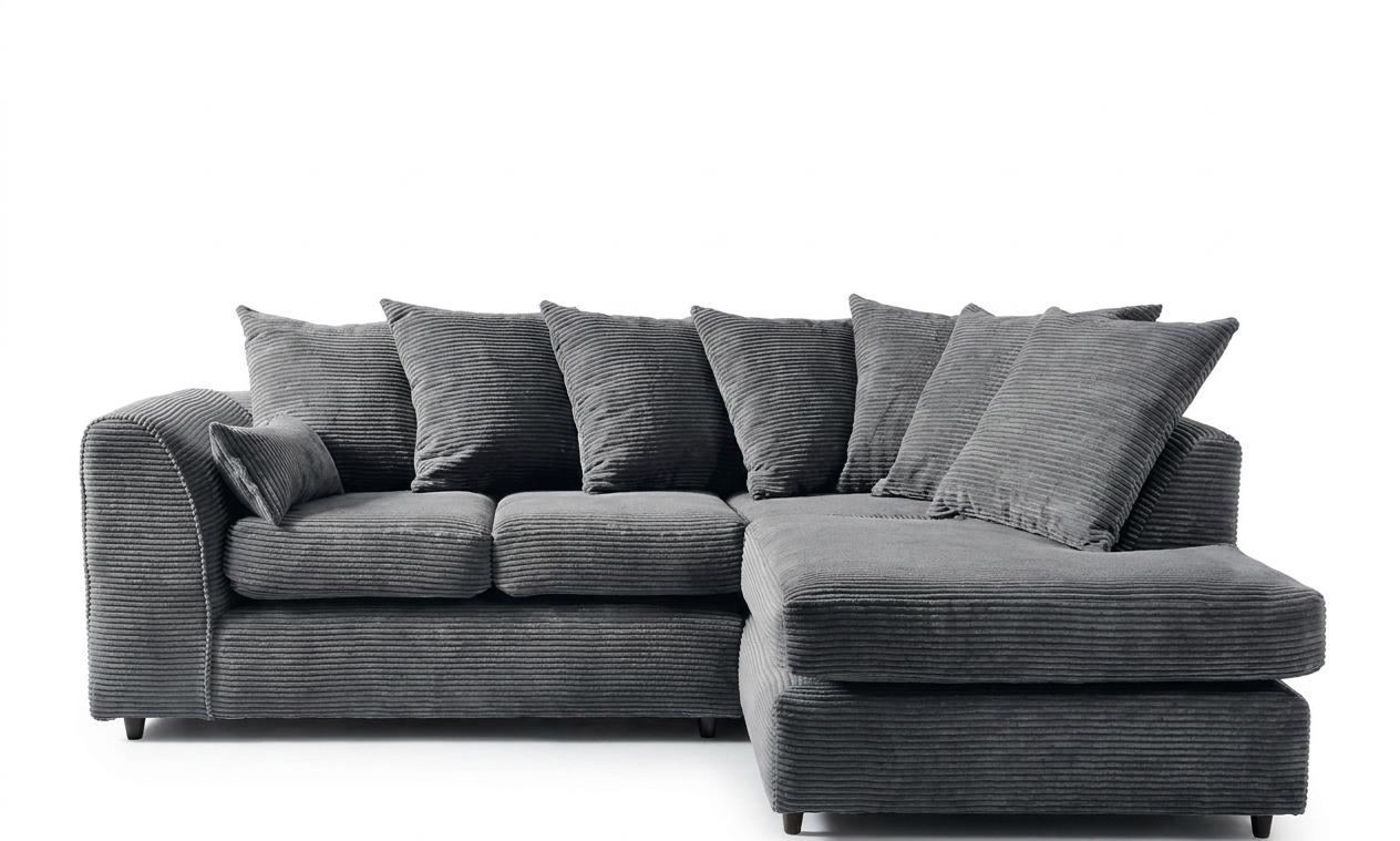 Dylan Corner Chaise - Plush Velvet arm and seat detail