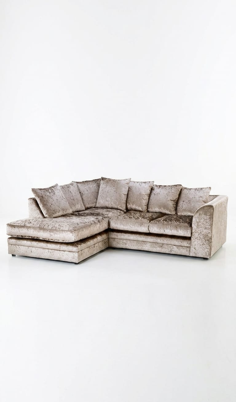 Dylan Chaise Sofa - Crushed Vellvet