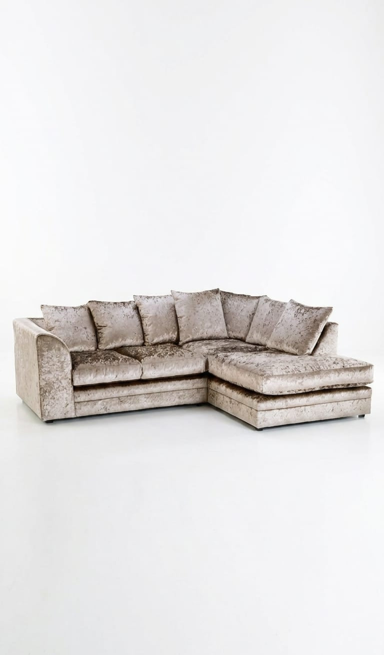 Dylan Chaise Sofa - Crushed Vellvet