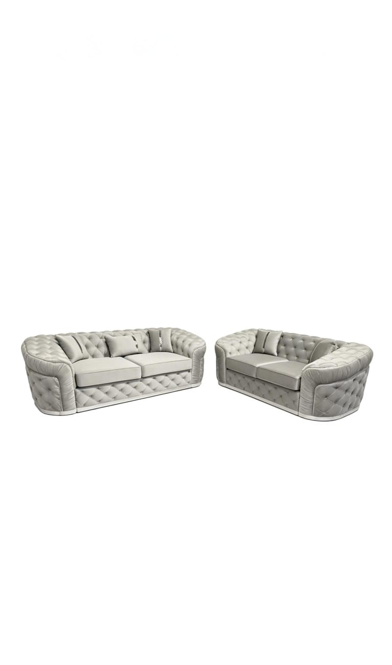 AMBASSADOR CHESTERFIELD SOFA 3+2 BLACK & GOLD