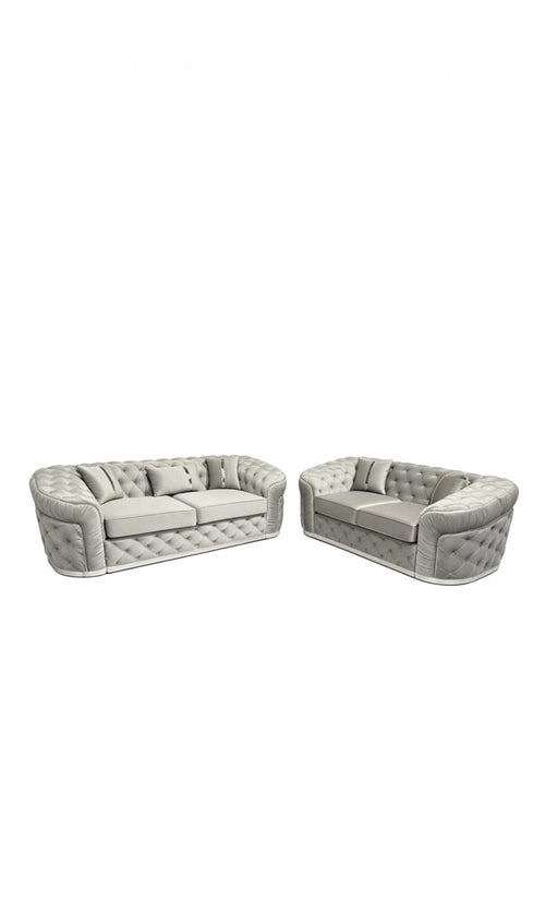 AMBASSADOR CHESTERFIELD SOFA 3+2 BLACK & GOLD
