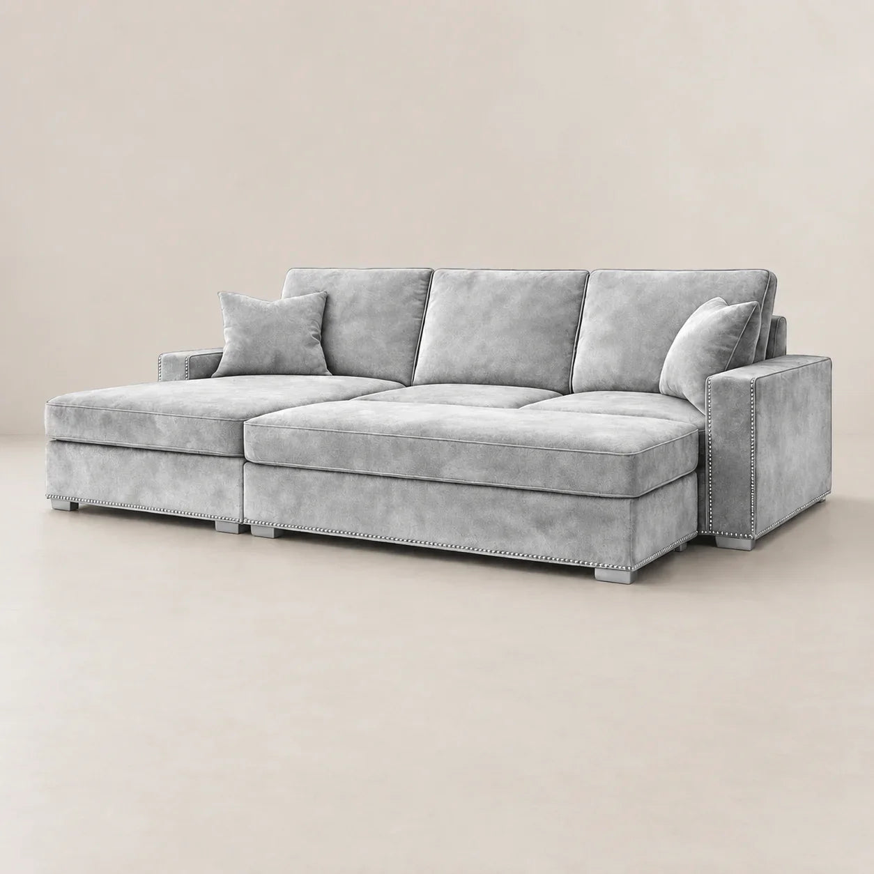 Aria Corner Sofa Bed Bundle cushion and fabric detail