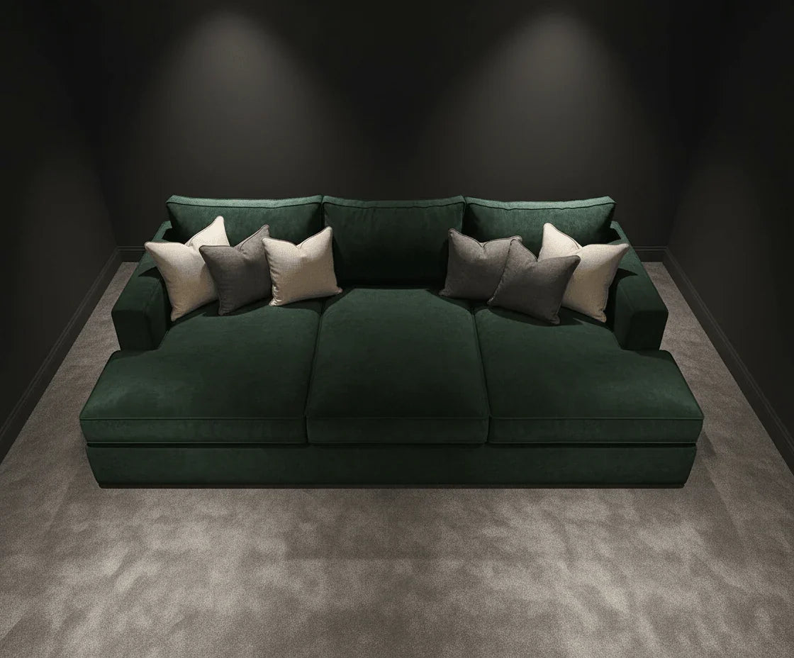 Aria Cinema Sofa cushion and fabric detail