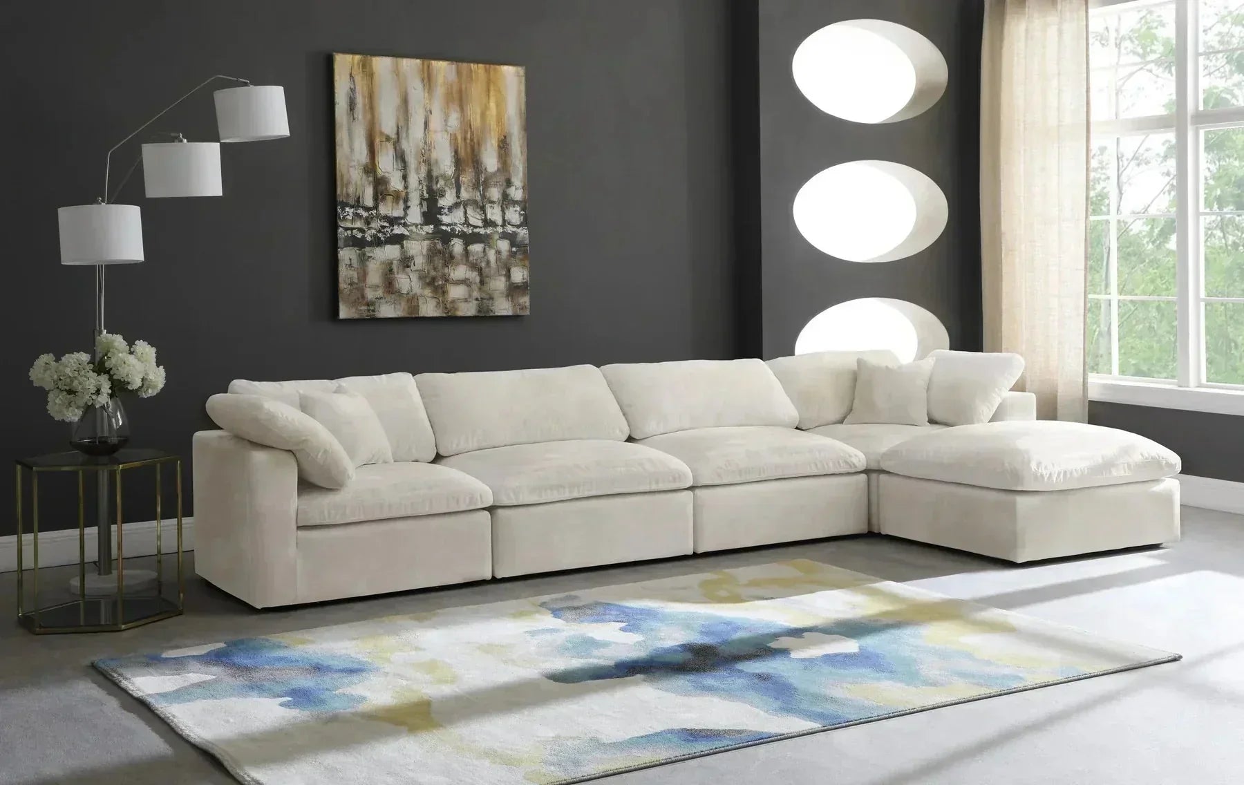 Lux 5-Seater Universal Modular Corner Sofa in a modern living room