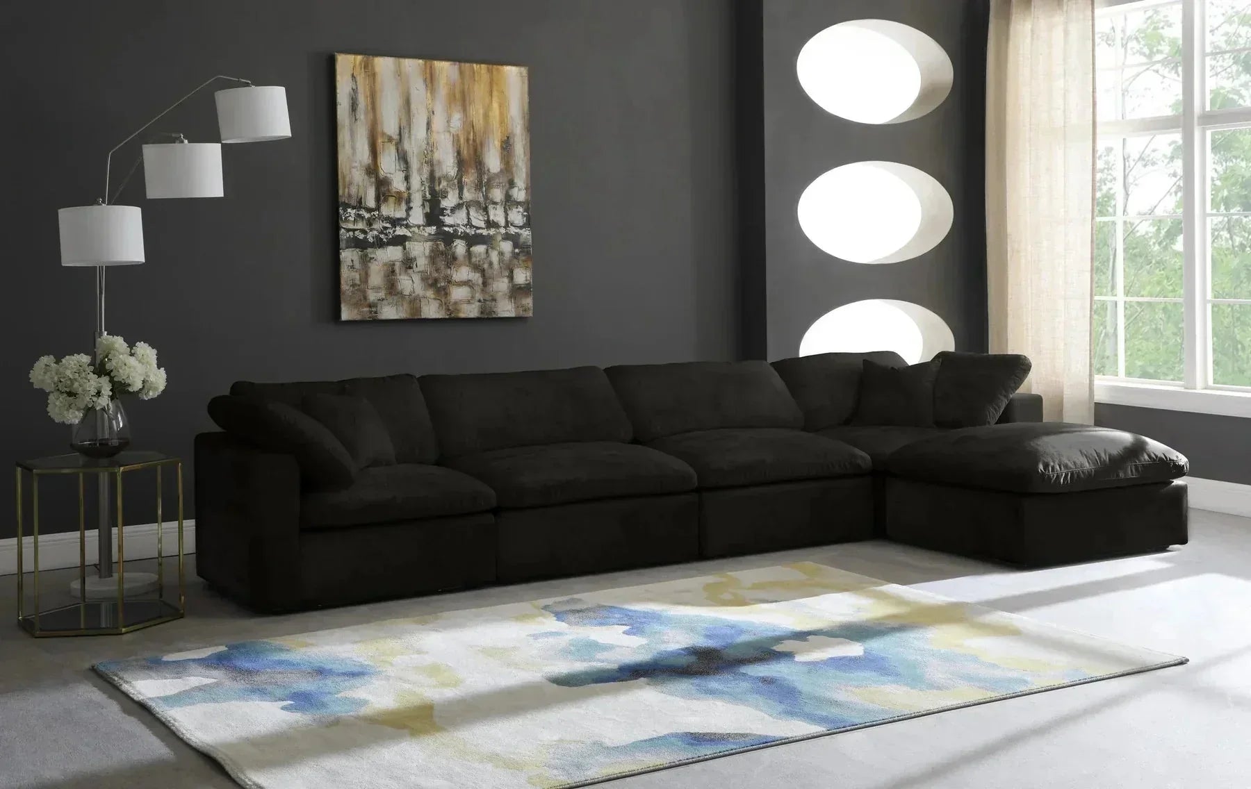 Lux 5-Seater Universal Modular Corner Sofa cushion and fabric detail