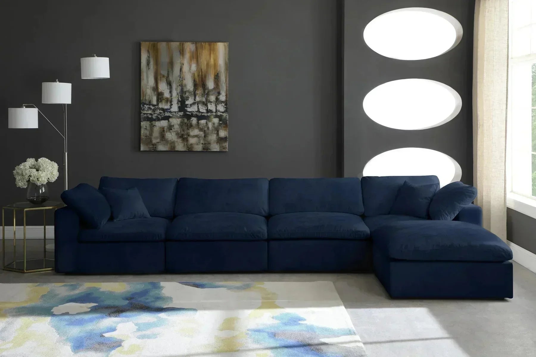 Lux 5-Seater Universal Modular Corner Sofa styled in a lounge