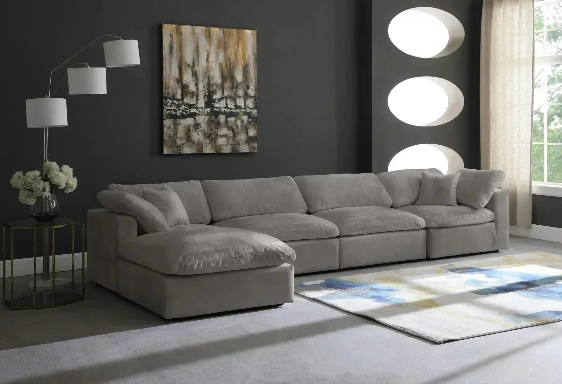Lux 5-Seater Universal Modular Corner Sofa arm and seat detail