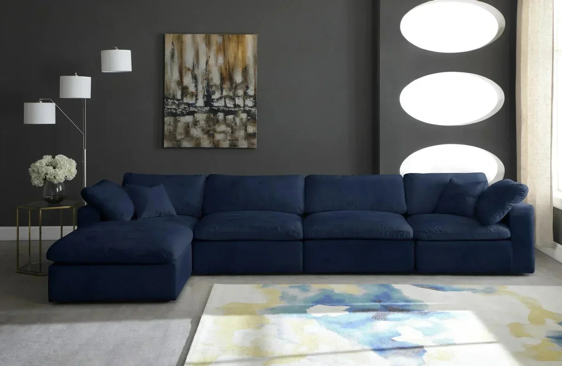 Lux 5-Seater Universal Modular Corner Sofa in a modern living room
