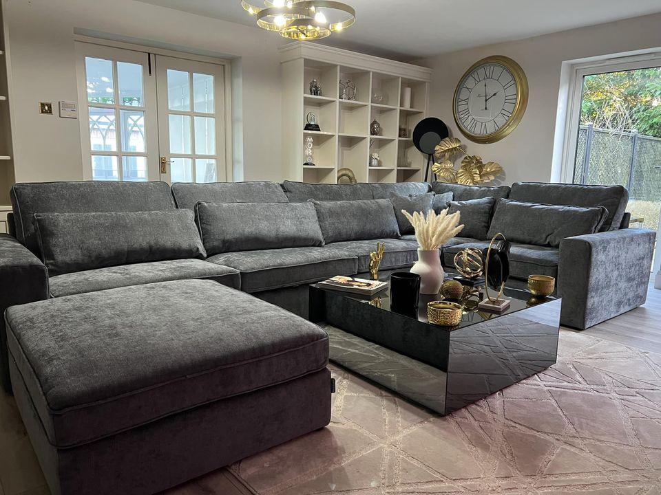 Haven Modular Corner Sofa - Kensington Grey side view