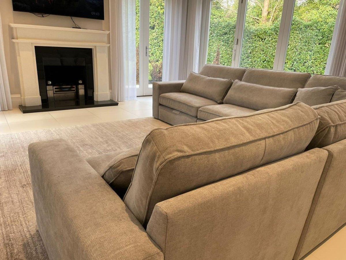 Haven Modular Corner Sofa - Kensington Grey cushion and fabric detail
