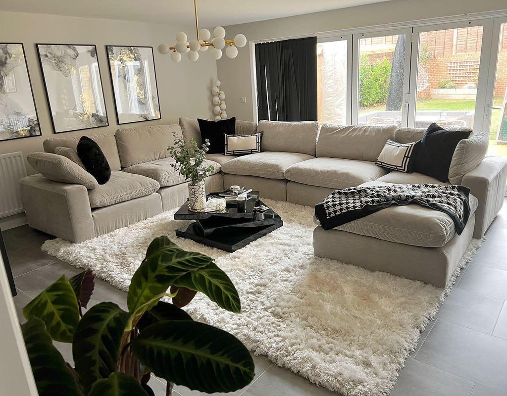 Kensington Large U-Shape Sofa & Footstool Bundle side view