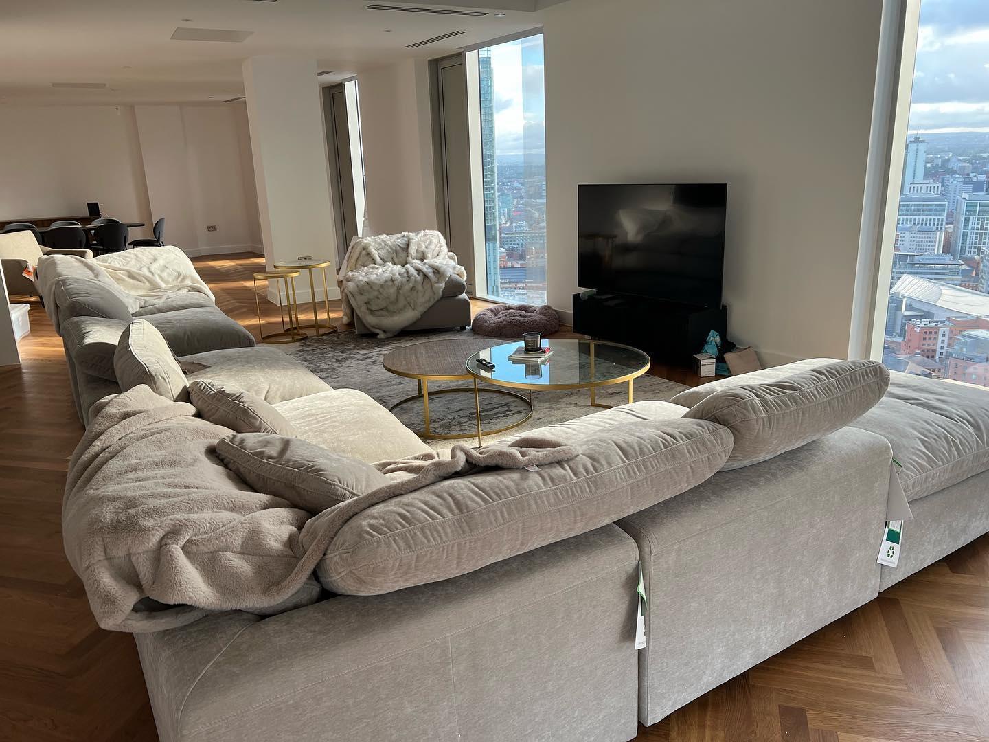 Kensington Large U-Shape Sofa & Footstool Bundle close-up detail
