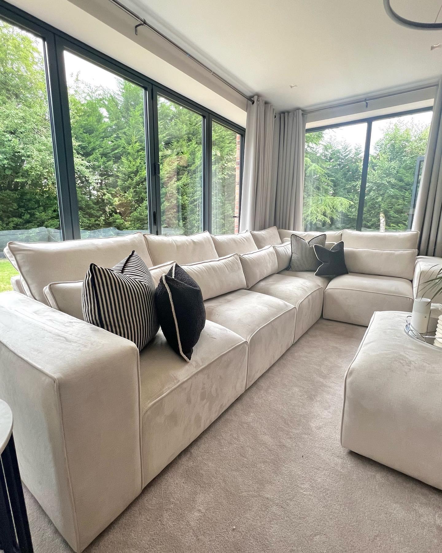 Maison Modular Corner Sofa cushion and fabric detail