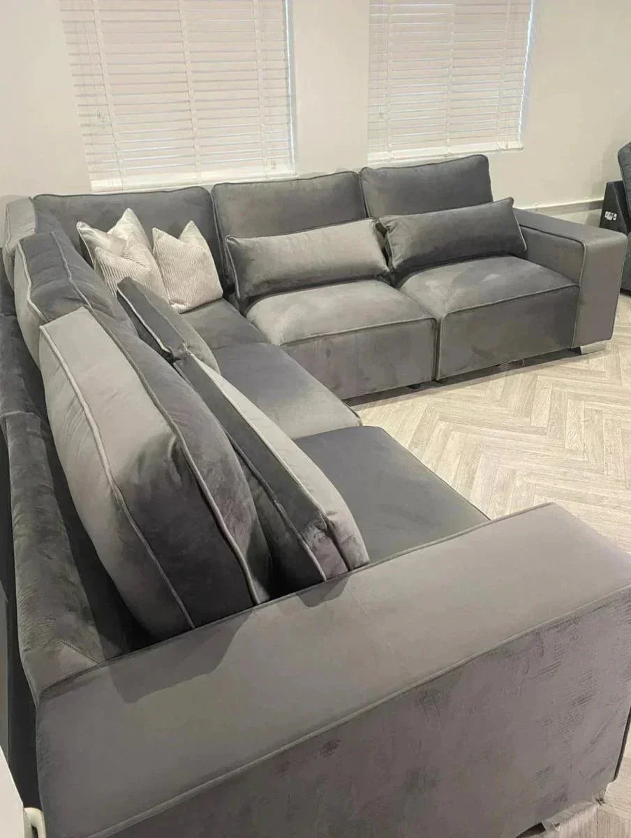 Maison 6 Piece XL Modular Corner Sofa - Closed End in cream