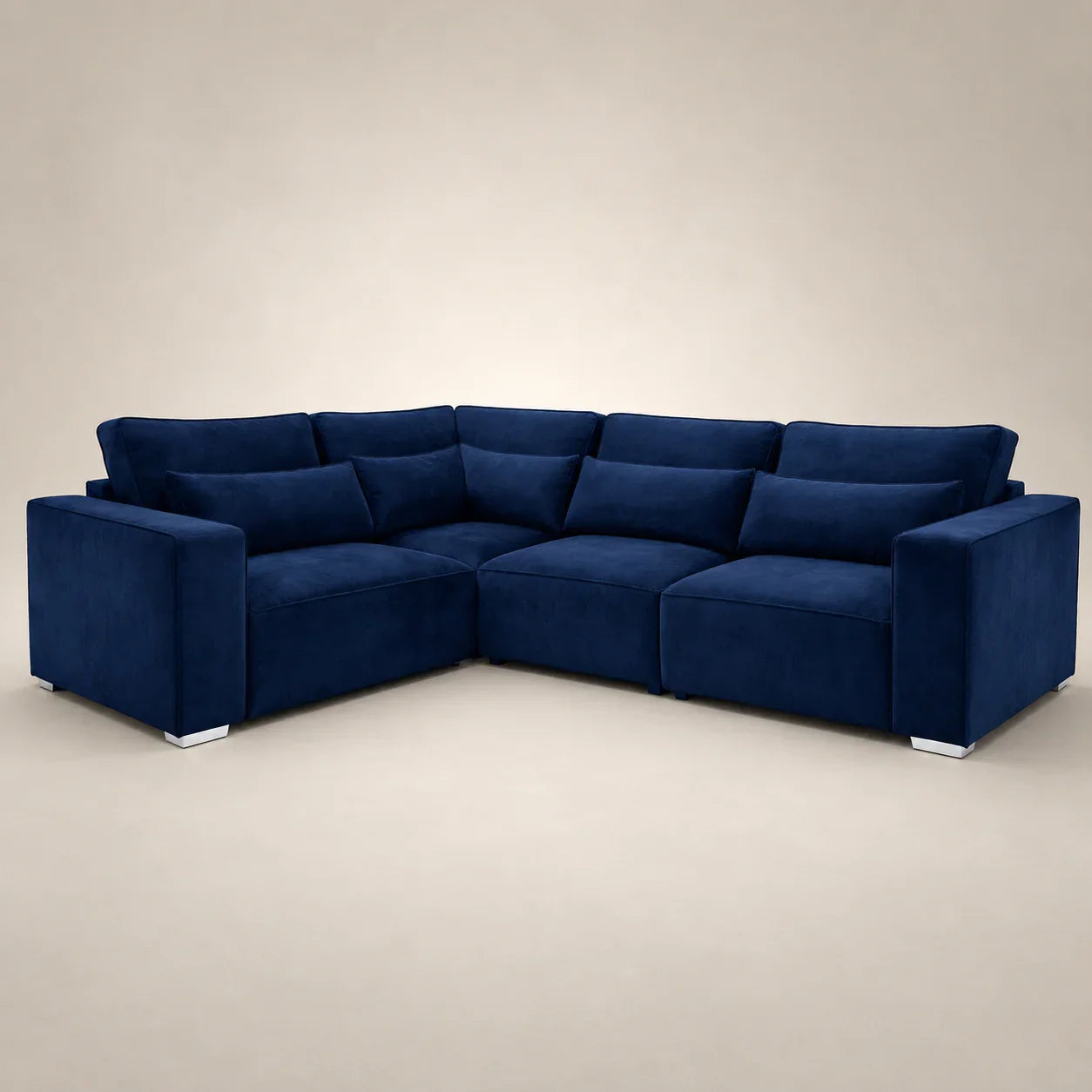 Dalton Single 4 Seater Corner Sofa in cream
