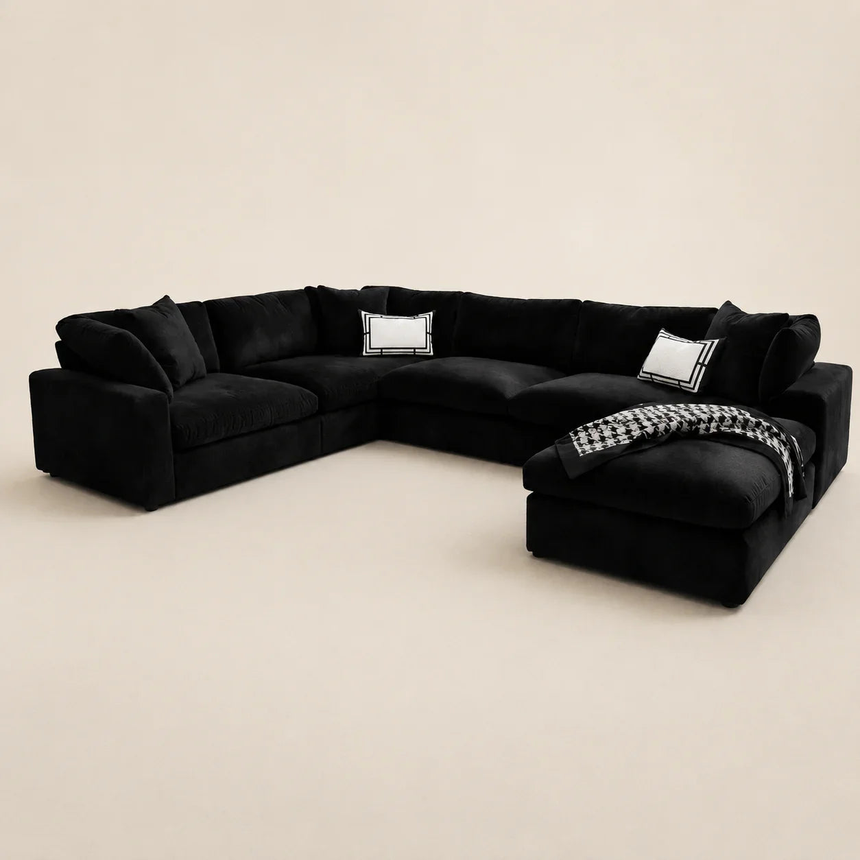 Kensington Large U-Shape Sofa & Footstool Bundle full view