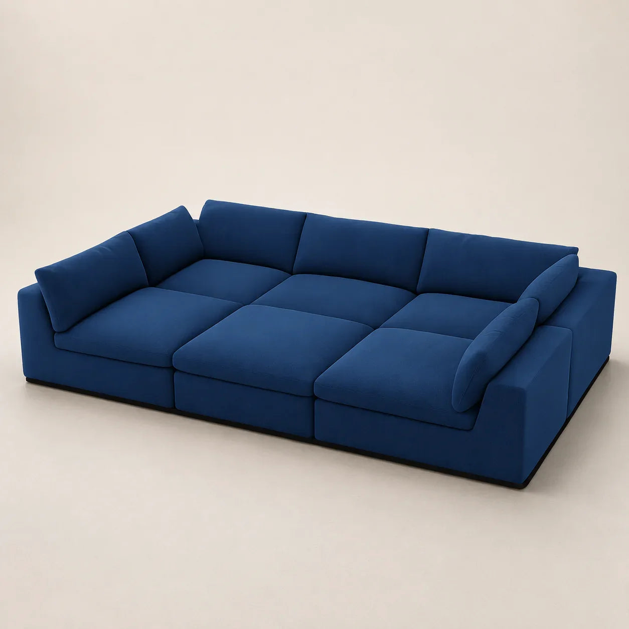 Lux Pit-Sectional Feather Cinema Sofa in cream