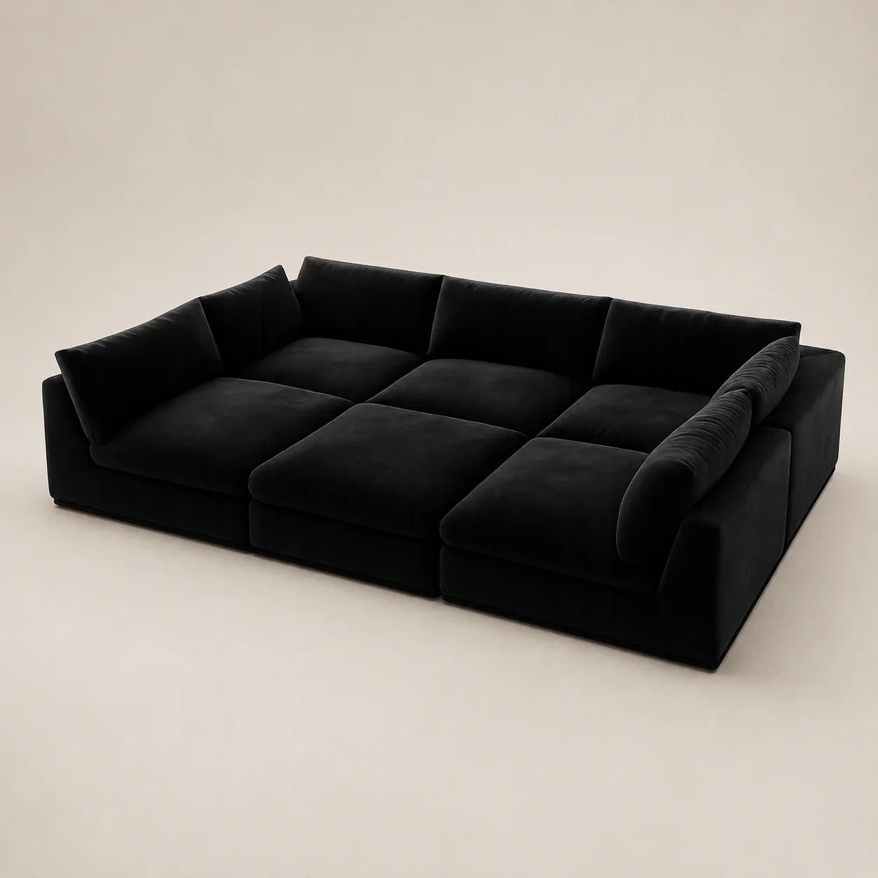Lux Pit-Sectional Feather Cinema Sofa full view