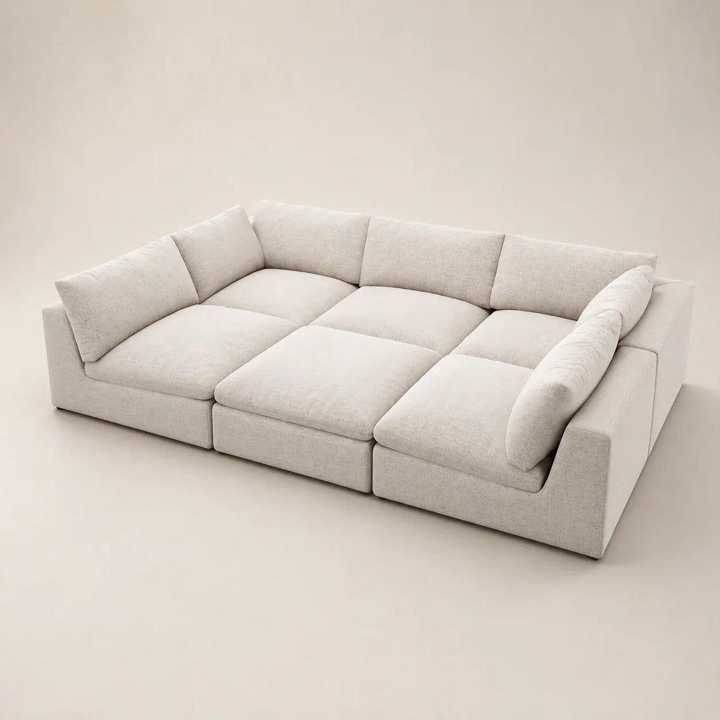 Lux Pit-Sectional Feather Cinema Sofa
