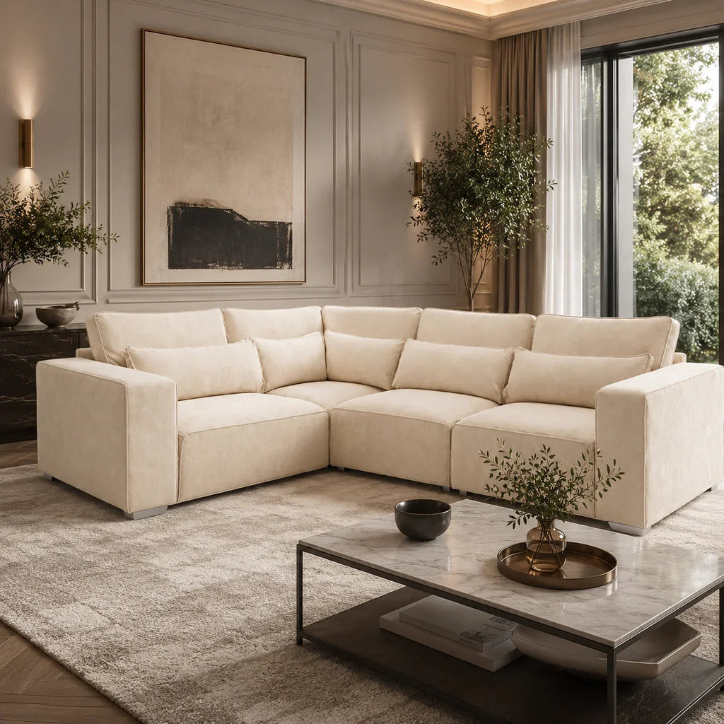 Maison 4 Piece Modular Corner Sofa - Single Corner in a modern living room