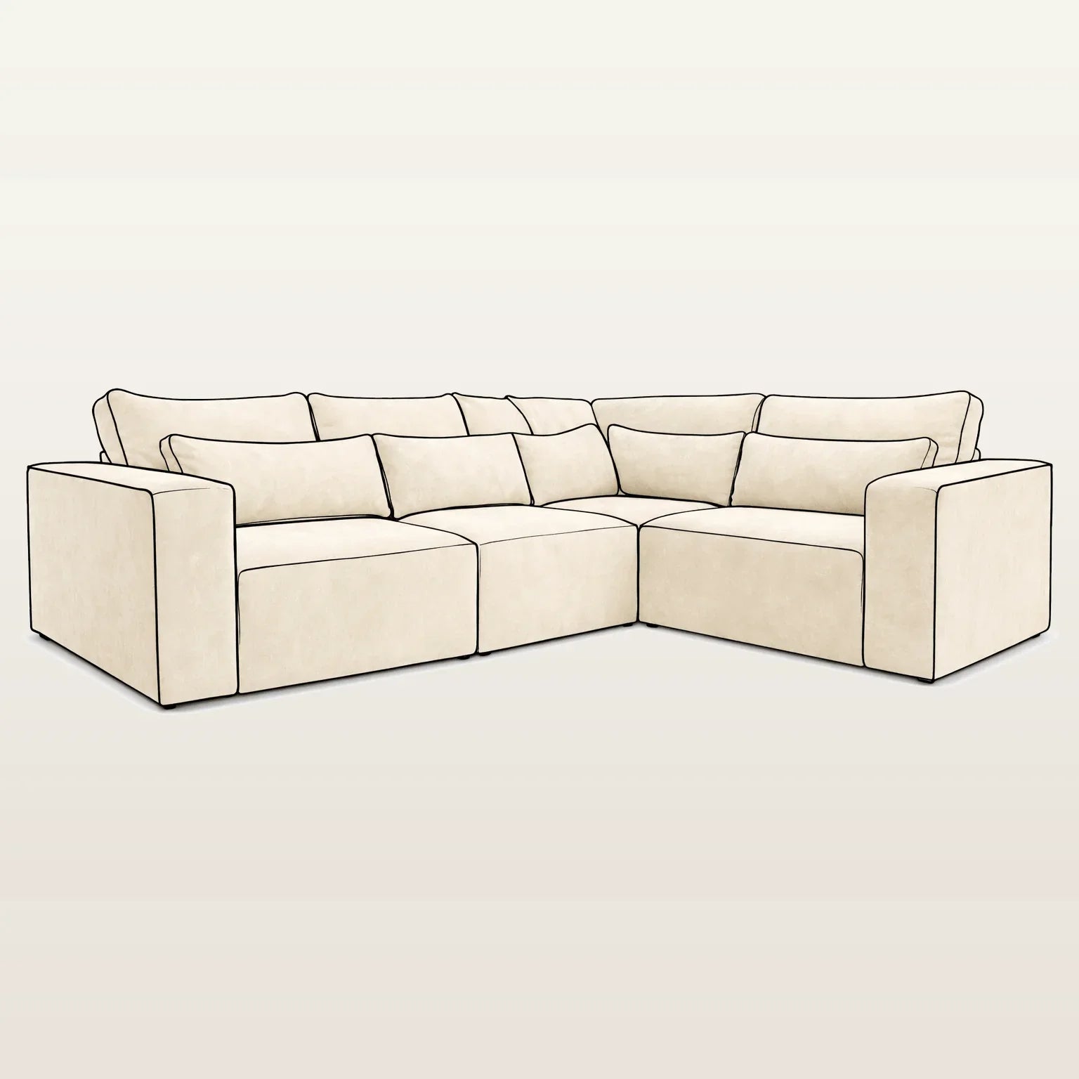 Maison 4 Piece Modular Corner Sofa - Single Corner cushion and fabric detail