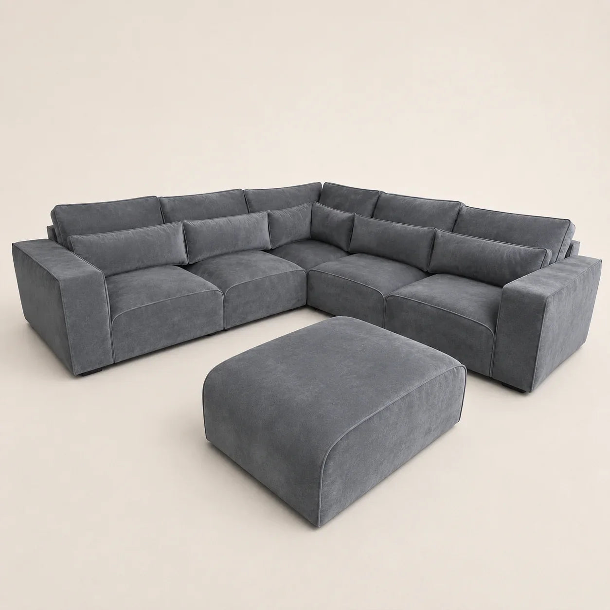 Maison 5 Piece Double Corner Sofa in cream