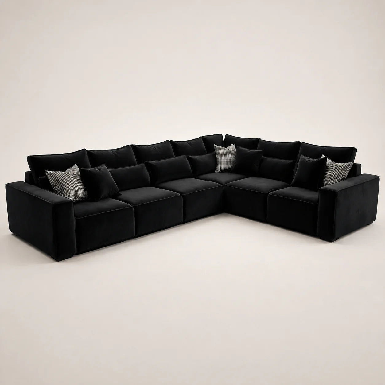 Maison 6 Piece XL Modular Corner Sofa - Closed End styled in a lounge