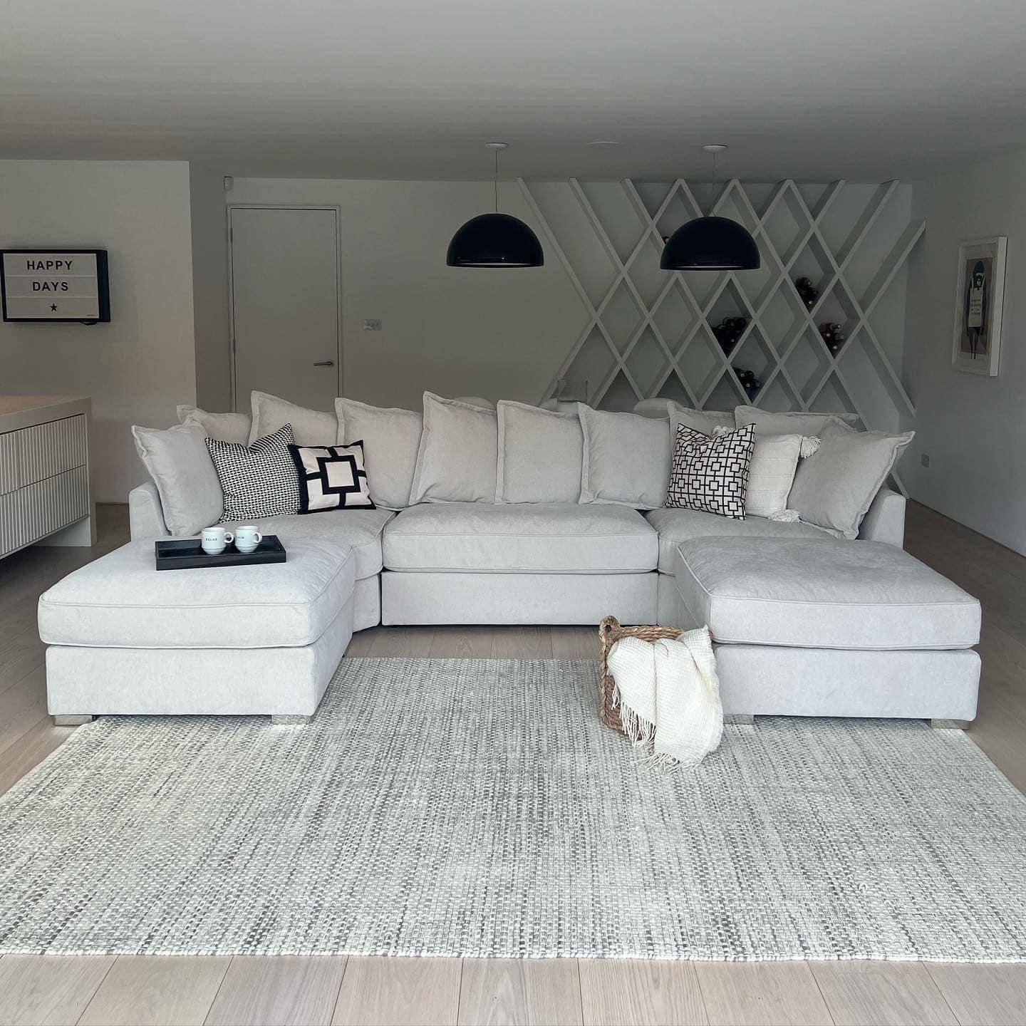Primrose Premium U Shape Sofa in a modern living room